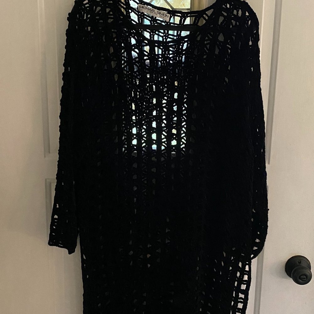 Vintage Rare Michael Simon Crochet Cover-up or dress O/S